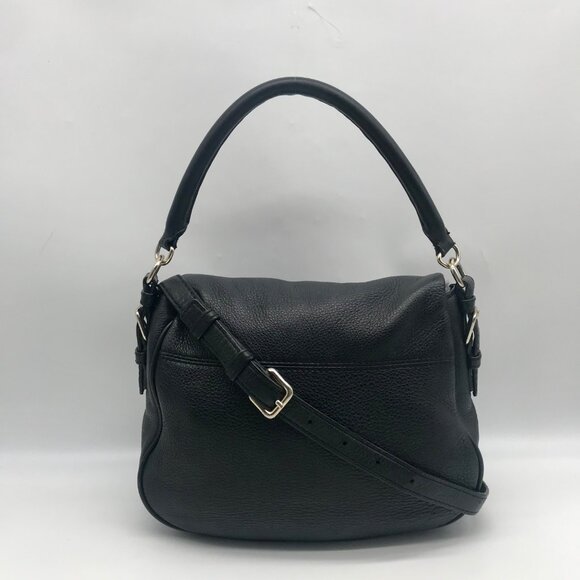 Kate Spade Black Pebbled Leather Cobble Hill Devin Satchel Bag - Picture 2 of 11